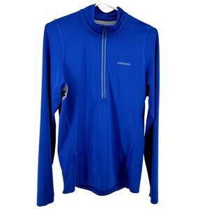 Patagonia All Weather Sweatshirt 1/4 Zip Mock Neck UPF 15 Mitts Mesh Blue XS